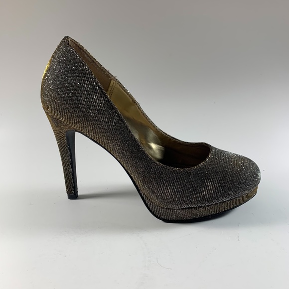 FIONI Nights Shimmering Gold/Silver Pumps Heels 7 - Picture 4 of 12